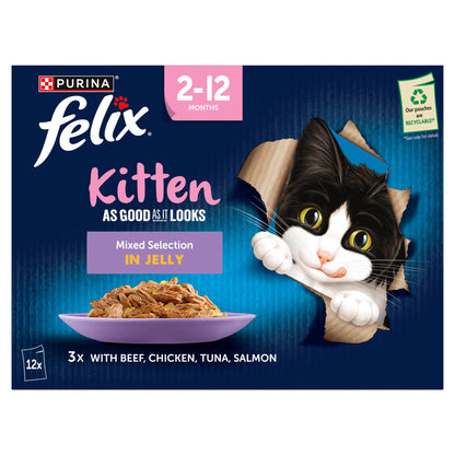 Felix As Good As it Looks Kitten Mixed in Jelly Wet Cat Food 12x85g — image 2