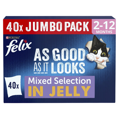 FELIX As Good As it Looks Kitten Mixed in Jelly Wet Cat Food 40x85g — image 1