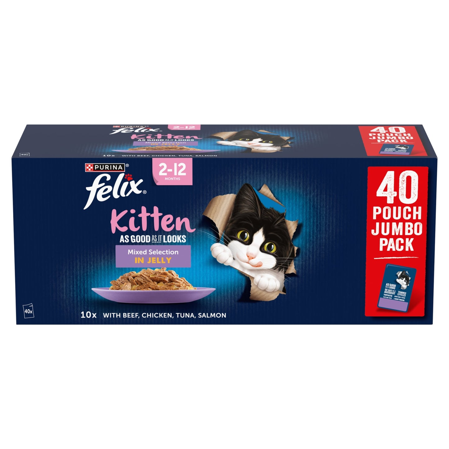 FELIX As Good As it Looks Kitten Mixed in Jelly Wet Cat Food 40x85g — image 2