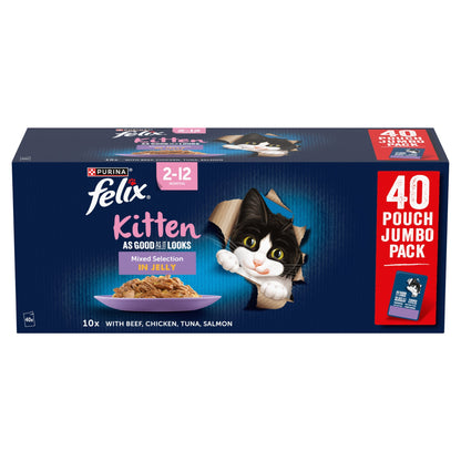 FELIX As Good As it Looks Kitten Mixed in Jelly Wet Cat Food 40x85g — image 2