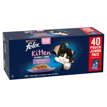FELIX As Good As it Looks Kitten Mixed in Jelly Wet Cat Food 40x85g — image 3