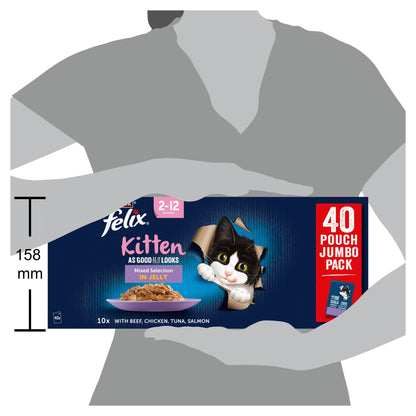 FELIX As Good As it Looks Kitten Mixed in Jelly Wet Cat Food 40x85g — image 4