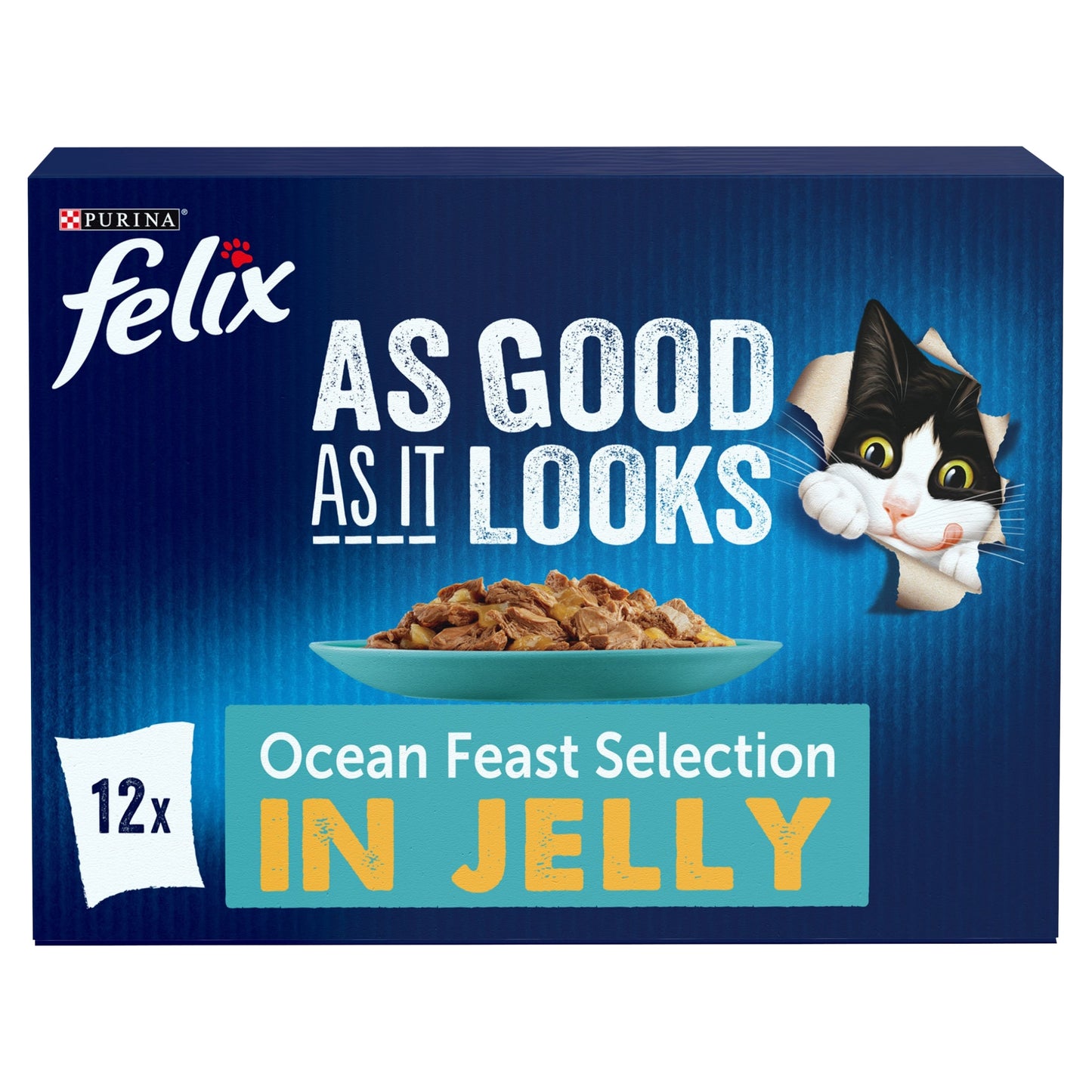 FELIX As Good As it Looks Ocean Feasts in Jelly Wet Cat Food 12x85g — image 1