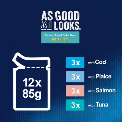 FELIX As Good As it Looks Ocean Feasts in Jelly Wet Cat Food 12x85g — image 4