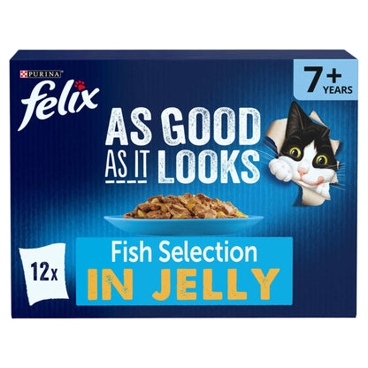 Felix As Good As it Looks Senior 7+ Fish in Jelly Wet Cat Food 12x85g — image 1