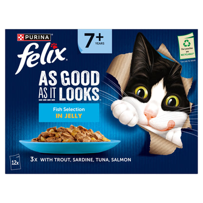 Felix As Good As it Looks Senior 7+ Fish in Jelly Wet Cat Food 12x85g — image 2