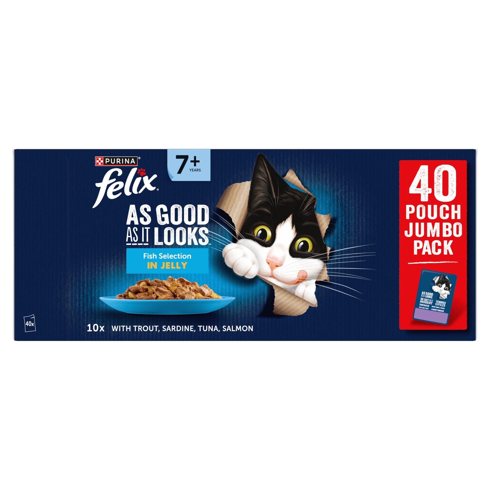 FELIX As Good As it Looks Senior 7+ Fish in Jelly Wet Cat Food 40x85g — image 2