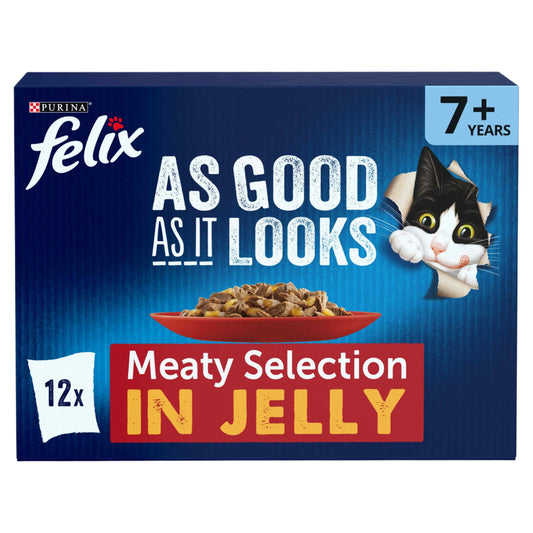 Felix As Good As it Looks Senior 7+ Meat in Jelly Wet Cat Food 12x85g — image 1