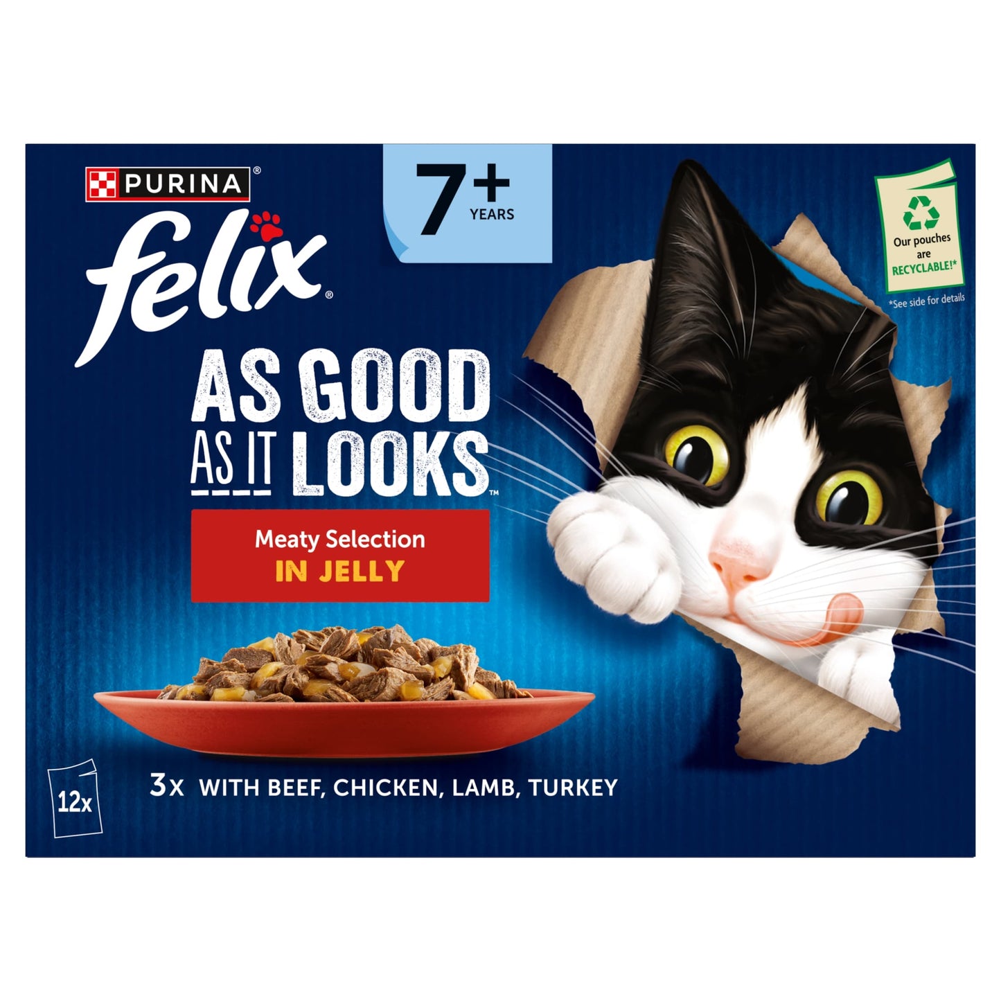 Felix As Good As it Looks Senior 7+ Meat in Jelly Wet Cat Food 12x85g — image 2