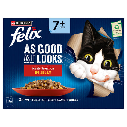 Felix As Good As it Looks Senior 7+ Meat in Jelly Wet Cat Food 12x85g — image 2