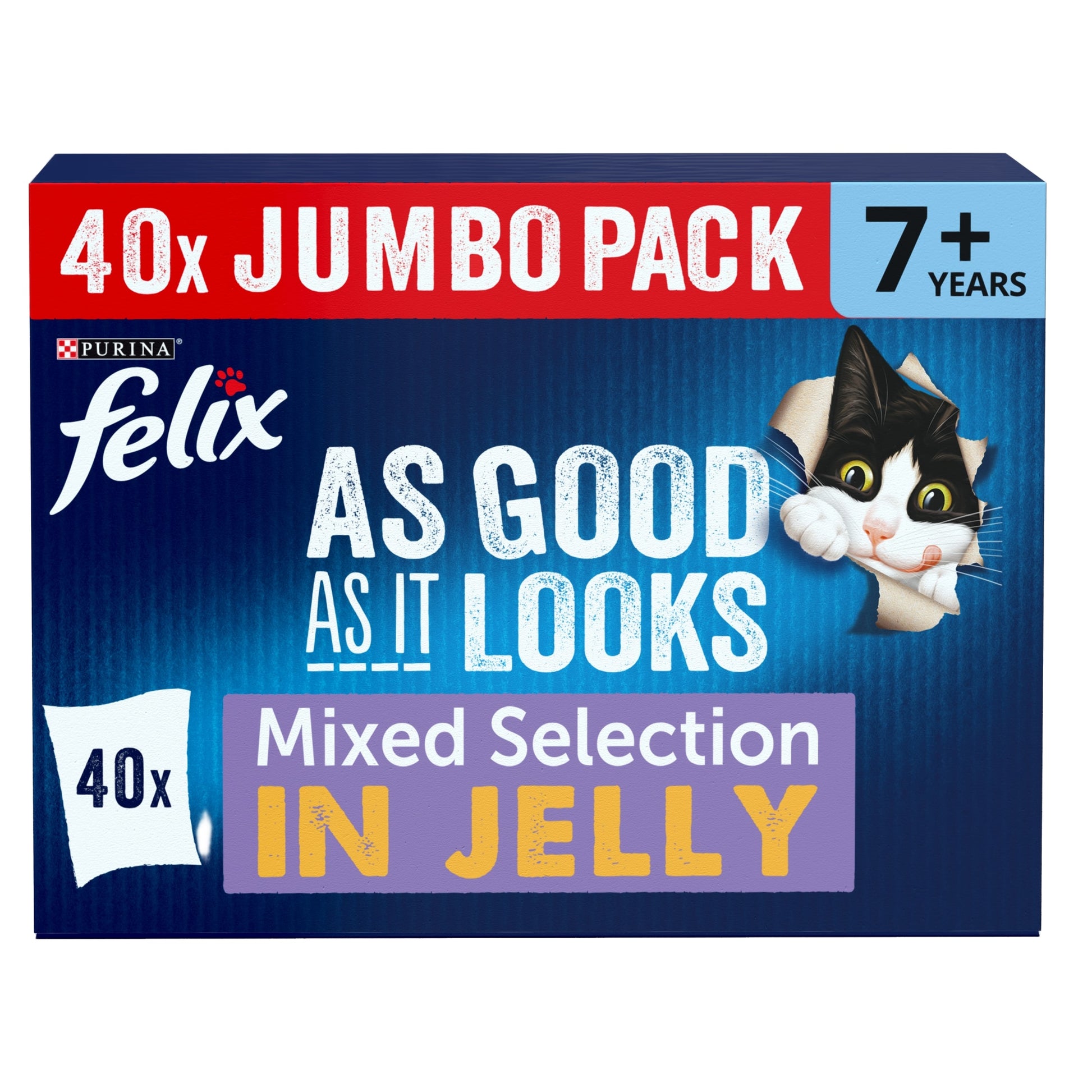 Felix As Good As It Looks Senior 7+ Mixed in Jelly Wet Cat Food 40x85g — image 1