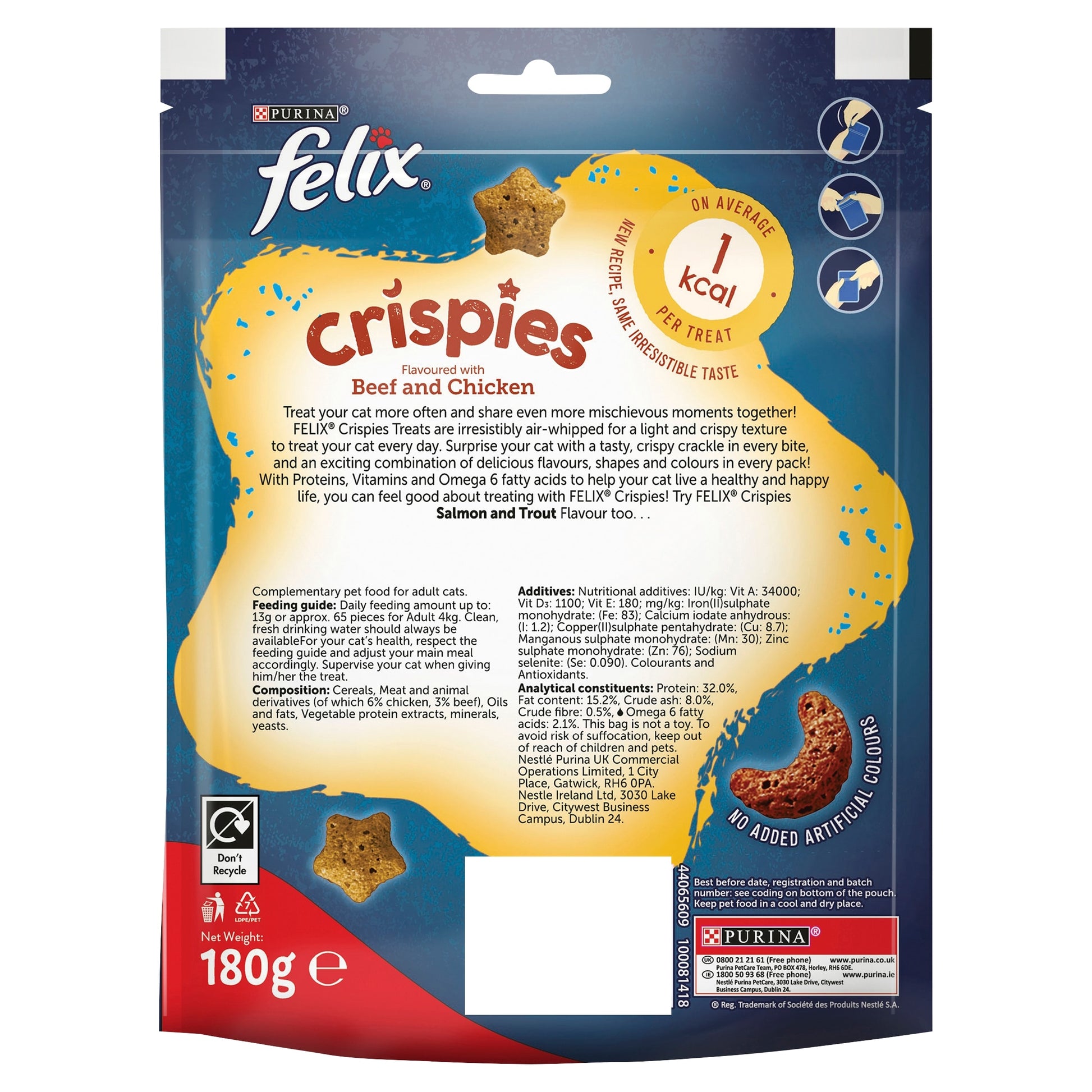 Felix Crispies Cat Treats - Beef and Chicken 180g — image 2
