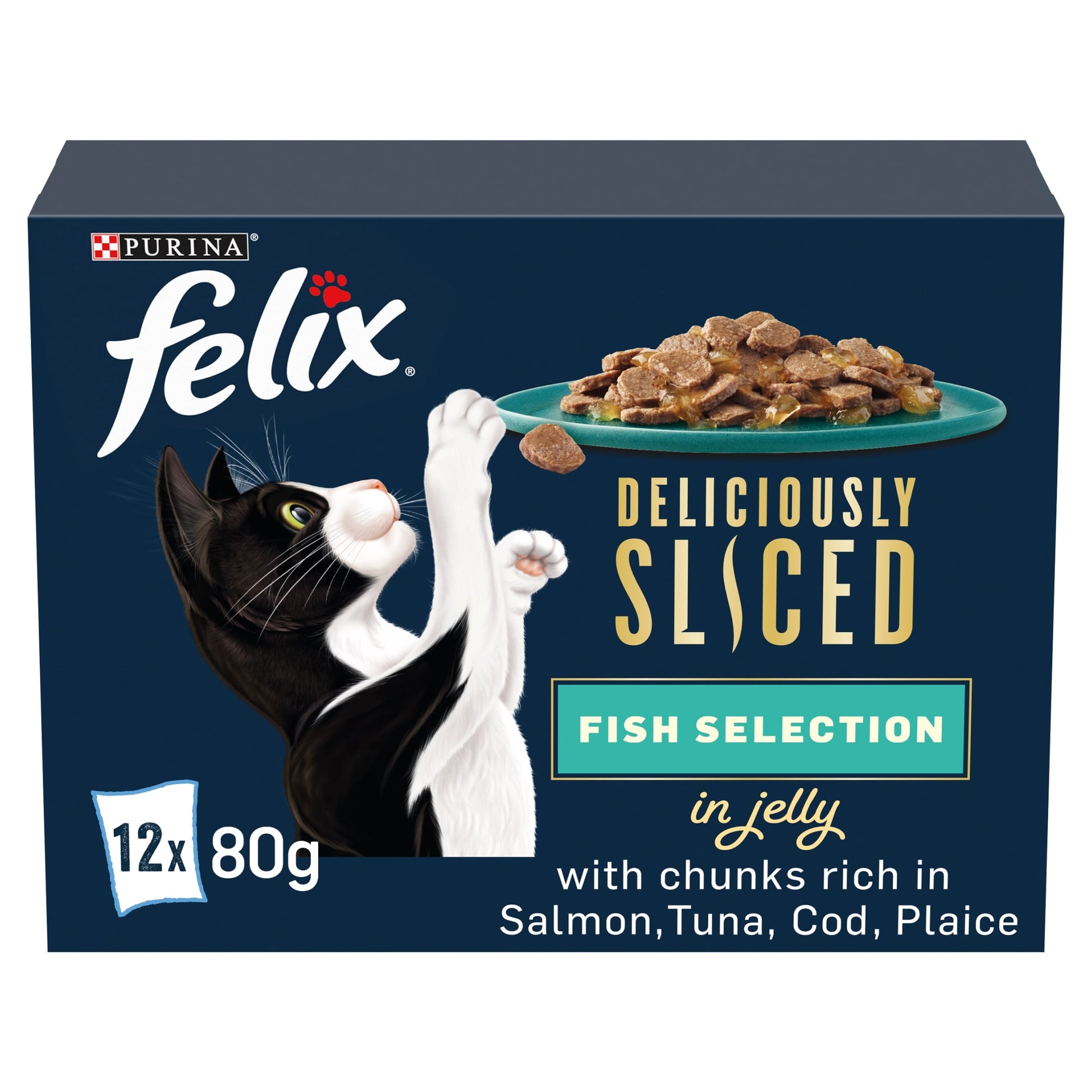 FELIX Deliciously Sliced Fish Selection in Jelly Wet Cat Food 12x80g — image 1