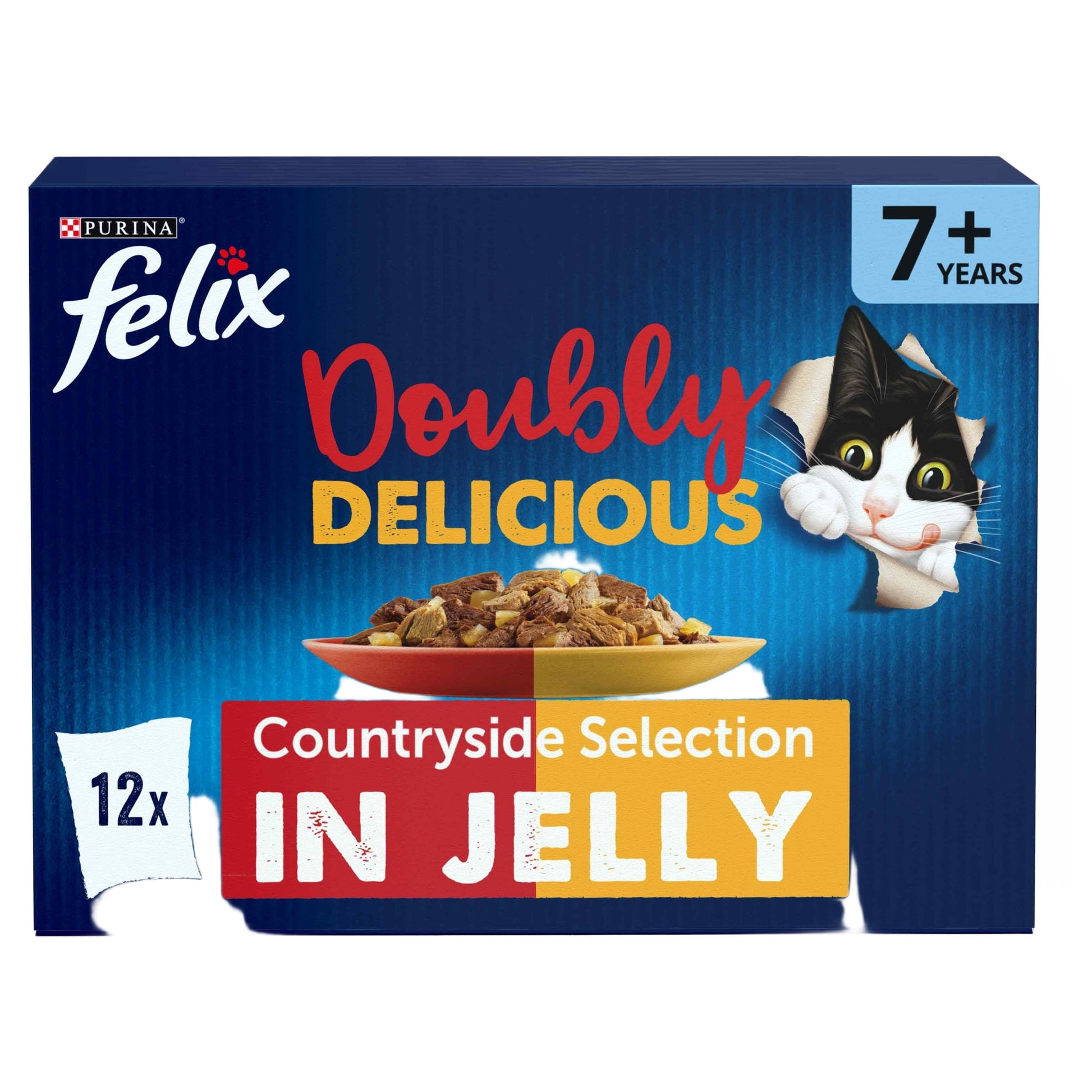 Felix Doubly Delicious 7+ Meat Countryside Selection in Jelly Wet Cat Food 12x85g — image 1