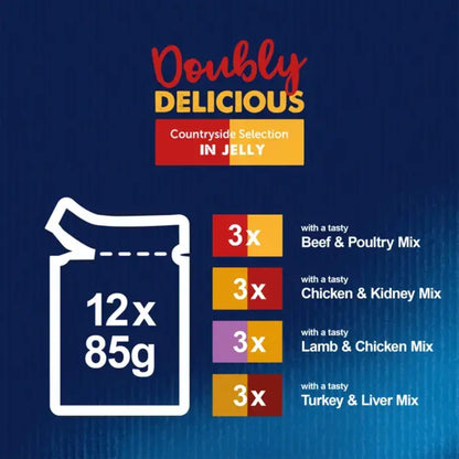 Felix Doubly Delicious 7+ Meat Countryside Selection in Jelly Wet Cat Food 12x85g — image 5