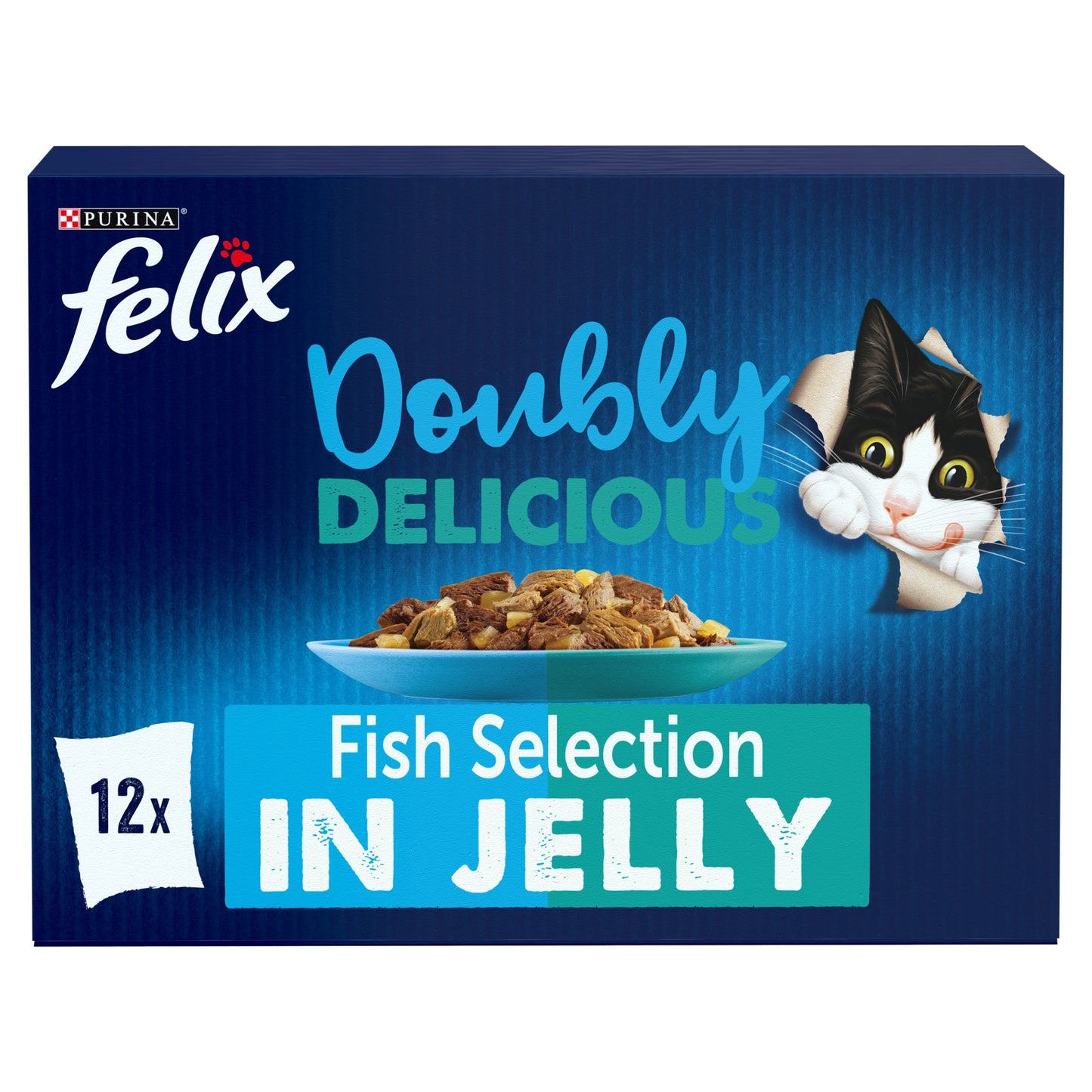 Felix Doubly Delicious Fish Selection in Jelly Wet Cat Food 12x85g — image 1