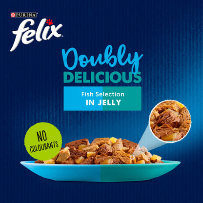 Felix Doubly Delicious Fish Selection in Jelly Wet Cat Food 12x85g — image 2