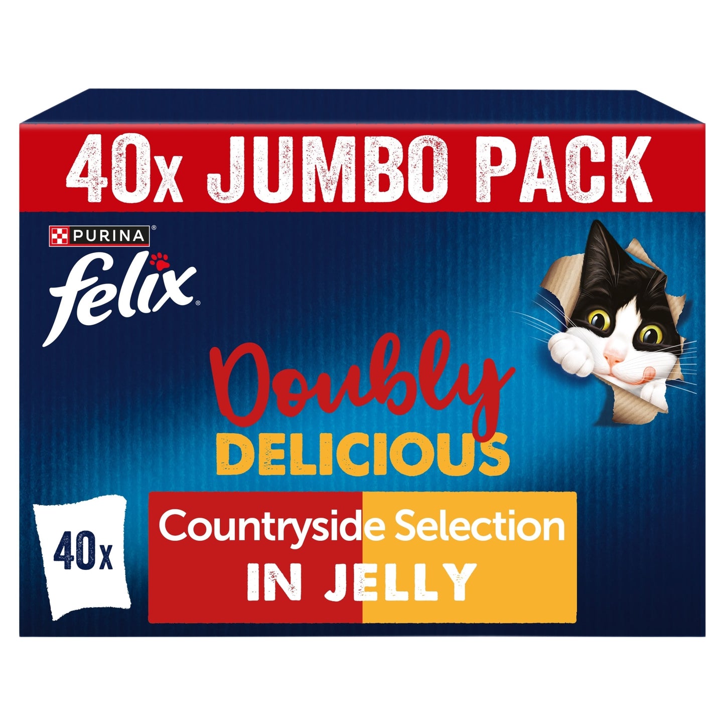 Felix Doubly Delicious Meat Countryside Selection in Jelly Wet Cat Food 40x85g — image 1