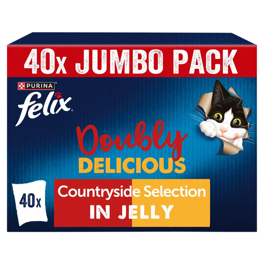Felix Doubly Delicious Meat Countryside Selection in Jelly Wet Cat Food 40x85g — image 1