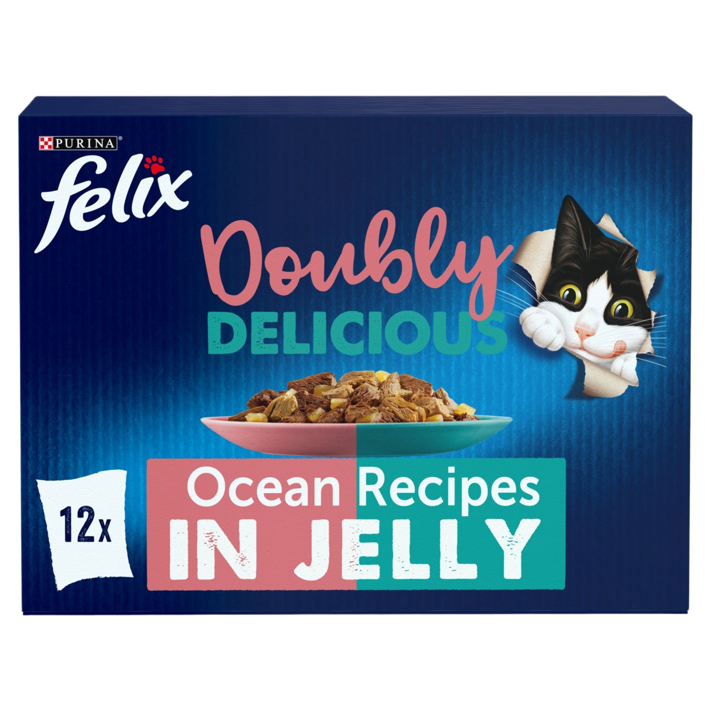 FELIX Doubly Delicious Ocean Recipes in Jelly Wet Cat Food 12x85g — image 1