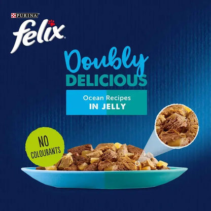 FELIX Doubly Delicious Ocean Recipes in Jelly Wet Cat Food 12x85g — image 3