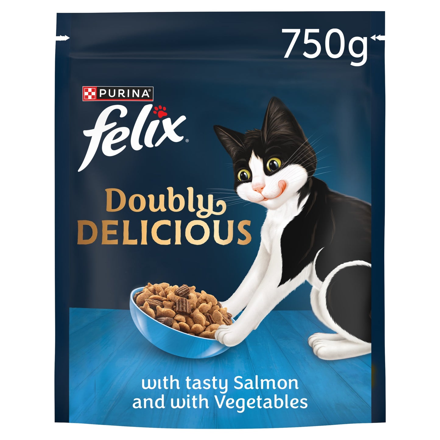 FELIX Doubly Delicious Salmon & Veg Dry Cat Food 750g — image 1