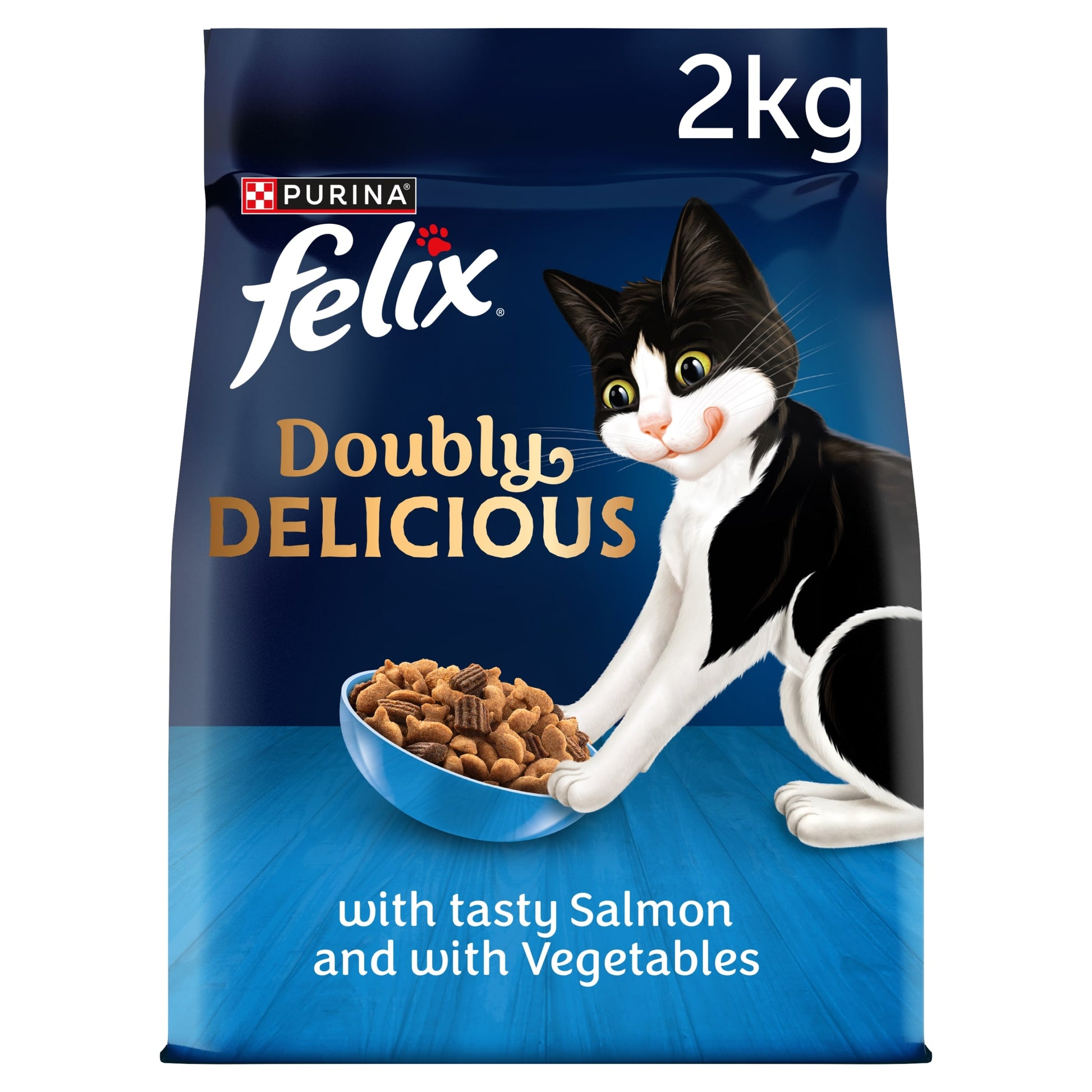 FELIX Doubly Delicious Salmon & Vegetables Dry Cat Food 2kg — image 1