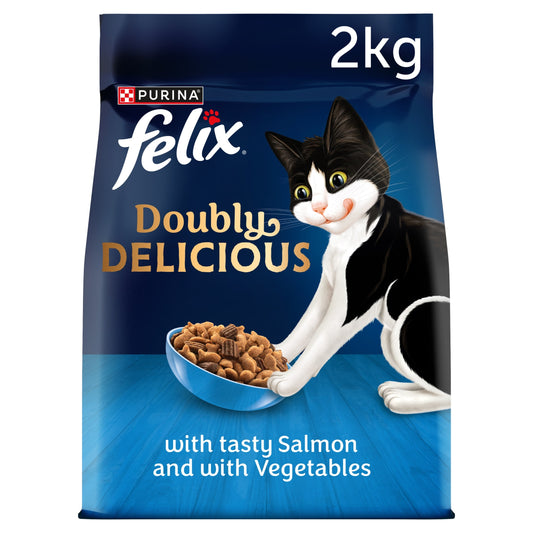 FELIX Doubly Delicious Salmon & Vegetables Dry Cat Food 2kg — image 1