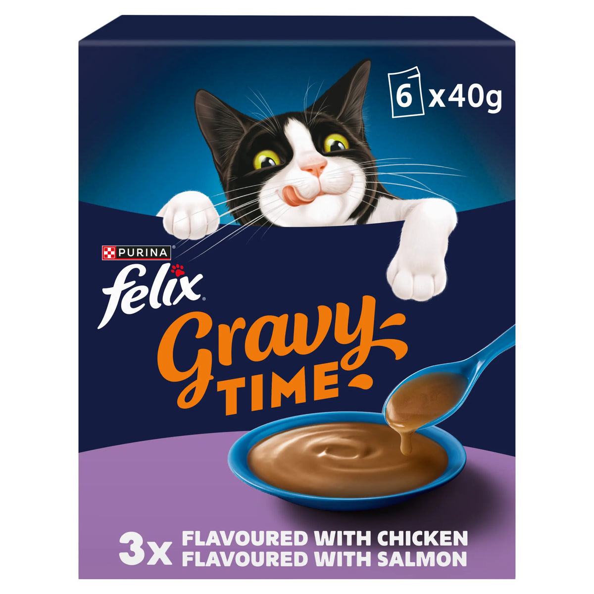 FELIX Gravy Time Chicken and Salmon Wet Cat Food 6x40g — image 1