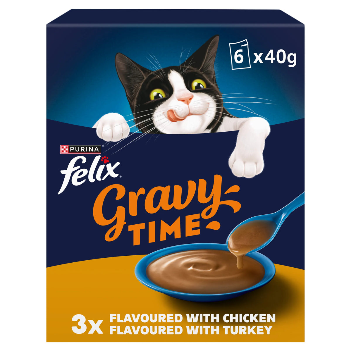 FELIX Gravy Time Chicken and Turkey Wet Cat Food 6x40g — image 1