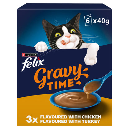 FELIX Gravy Time Chicken and Turkey Wet Cat Food 6x40g — image 1