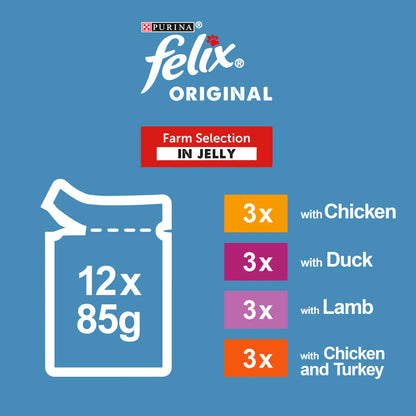 FELIX ORIGINAL Farm Selection in Jelly Wet Cat Food 12x85g — image 5