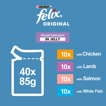 FELIX Original Senior 7+ Mixed Selection in Jelly Wet Cat Food 40x85g — image 5