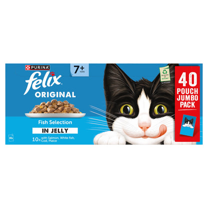 Felix Original Senior Fish Selection in Jelly Cat food 40x85g — image 2
