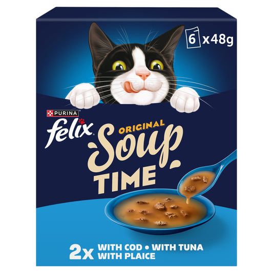 Felix Soup Original Wet Cat Food - Fish Selection 6x48g — image 1