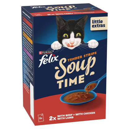 Felix Soup Tender Strips Meat Selection Cat Food 6X48g — image 5