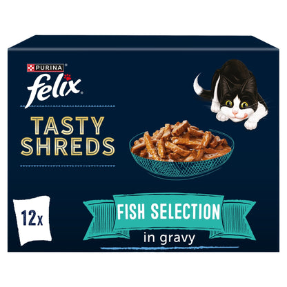 FELIX Tasty Shreds Fish Selection in Gravy Wet Cat Food 12x80g — image 1