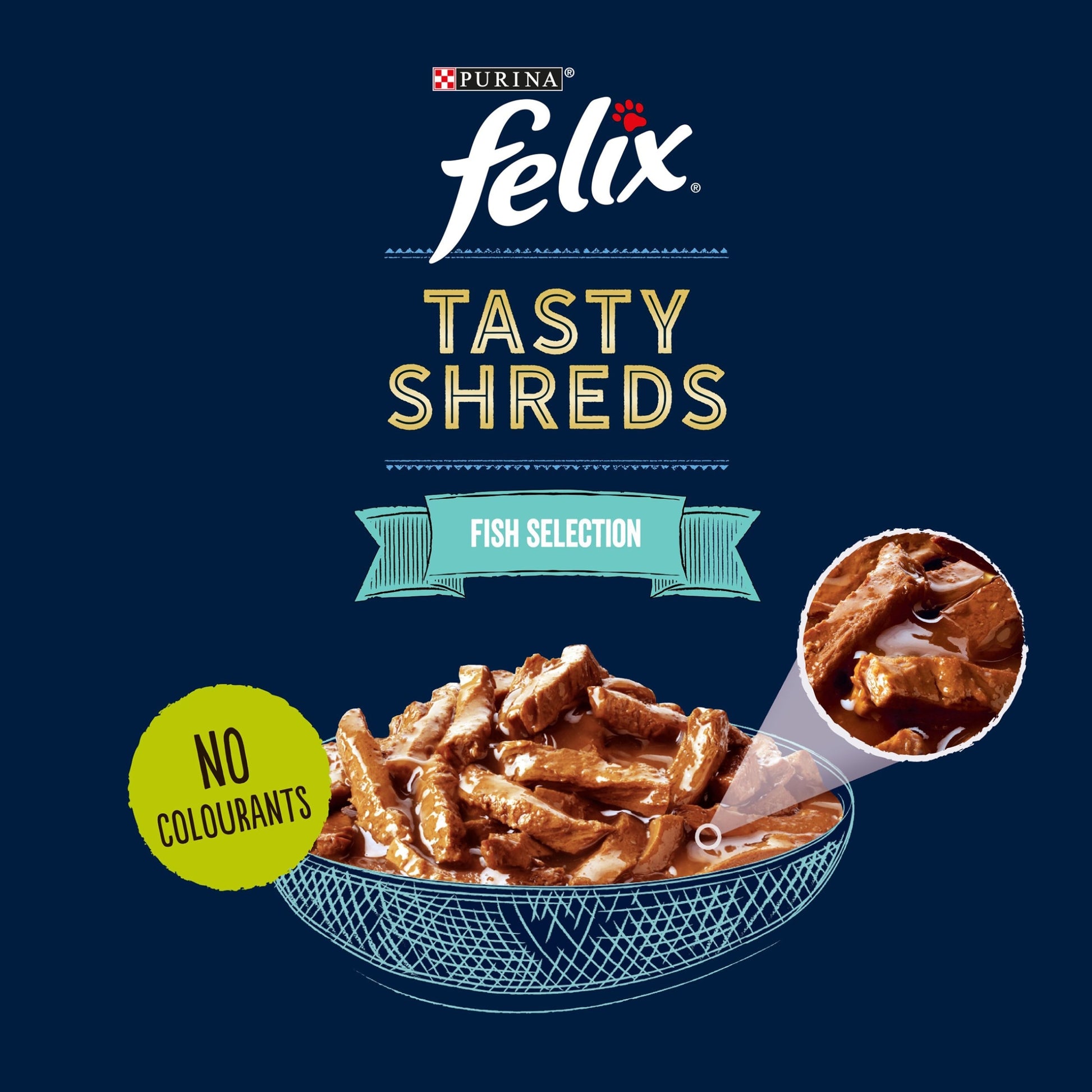 FELIX Tasty Shreds Fish Selection in Gravy Wet Cat Food 12x80g — image 2