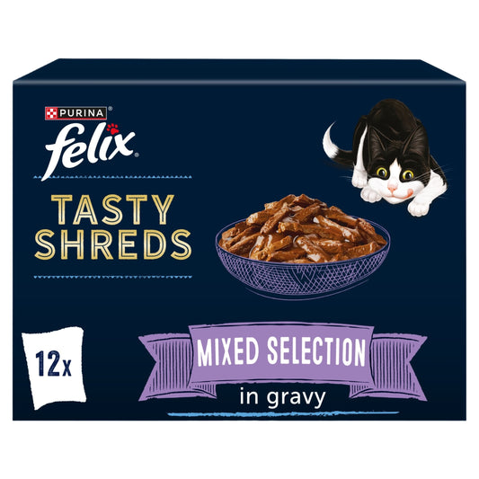 FELIX Tasty Shreds Mixed Selection in Gravy Wet Cat Food 12x80g — image 1