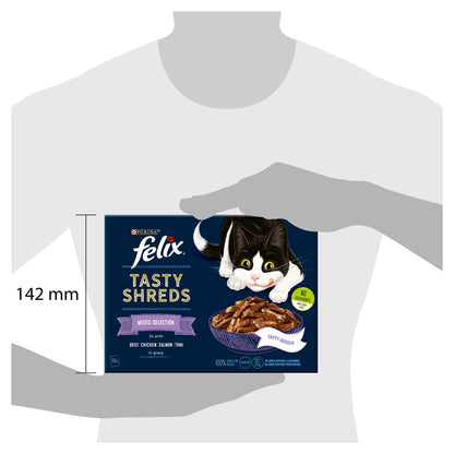FELIX Tasty Shreds Mixed Selection in Gravy Wet Cat Food 12x80g — image 3