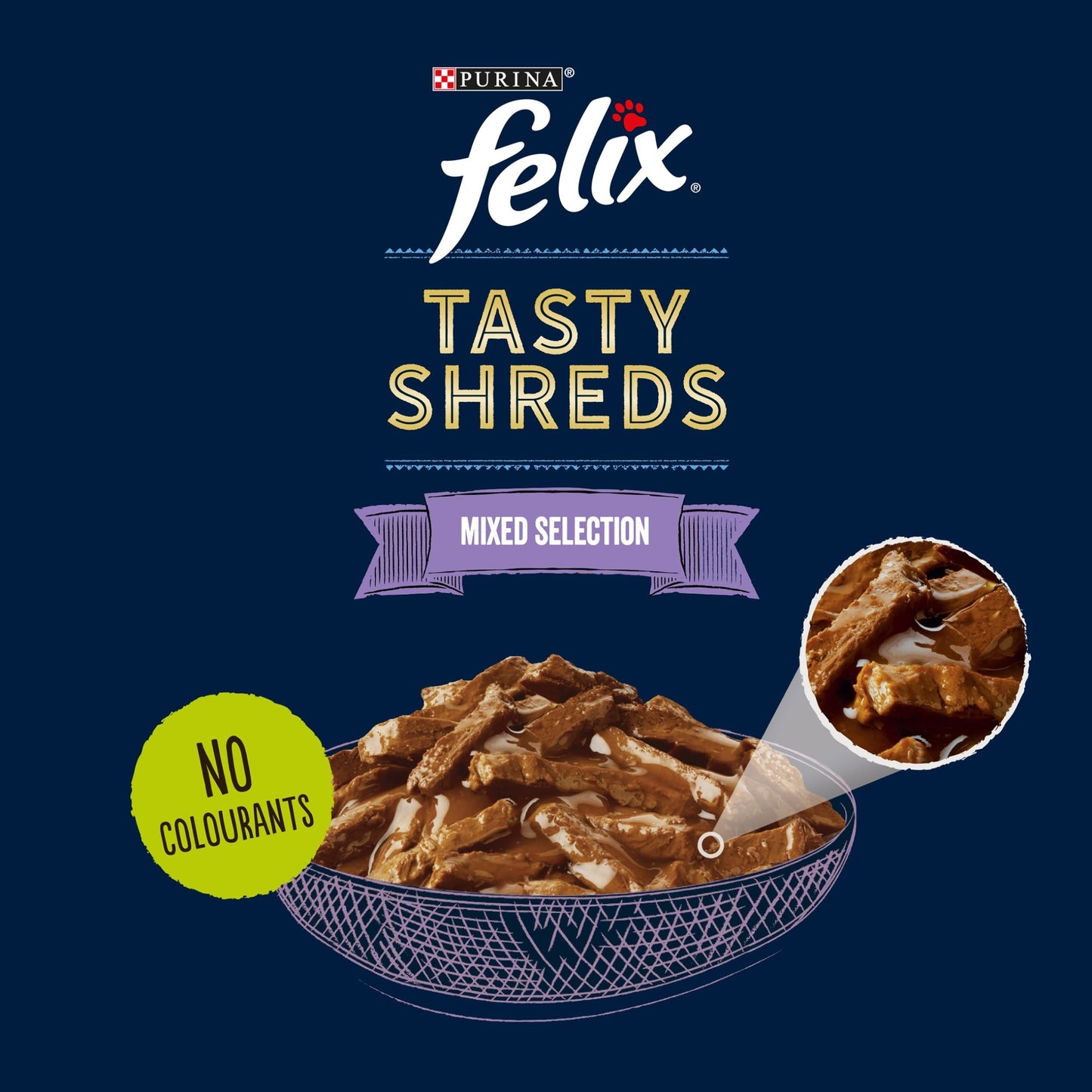 FELIX Tasty Shreds Mixed Selection in Gravy Wet Cat Food 40x80g — image 2