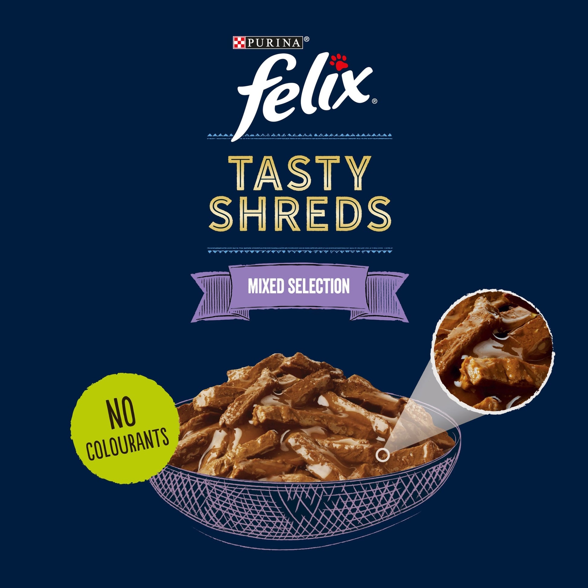FELIX Tasty Shreds Mixed Selection in Gravy Wet Cat Food 40x80g — image 2