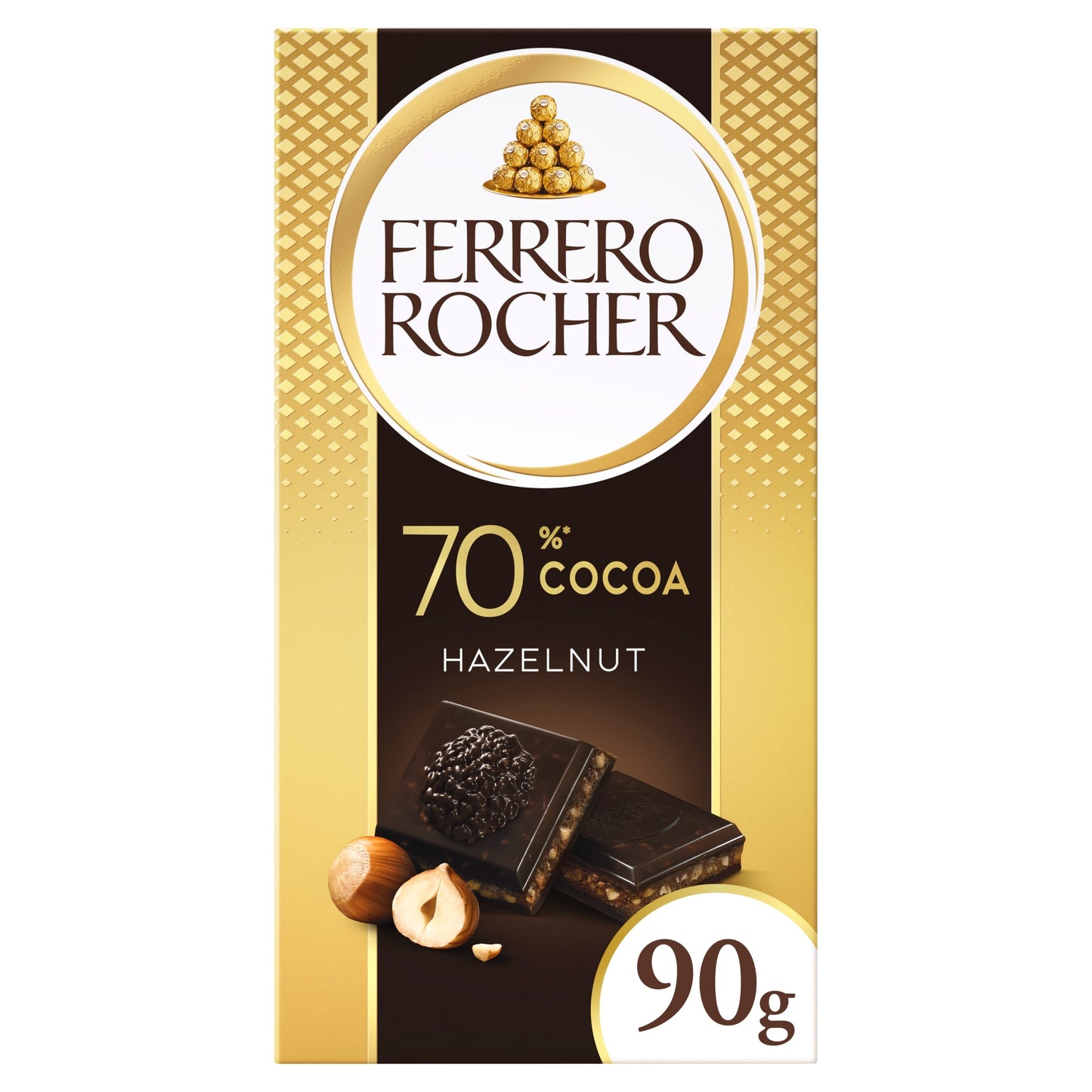 Ferrero Rocher Hazelnut & 70% Dark Chocolate Bar 90g — image 1