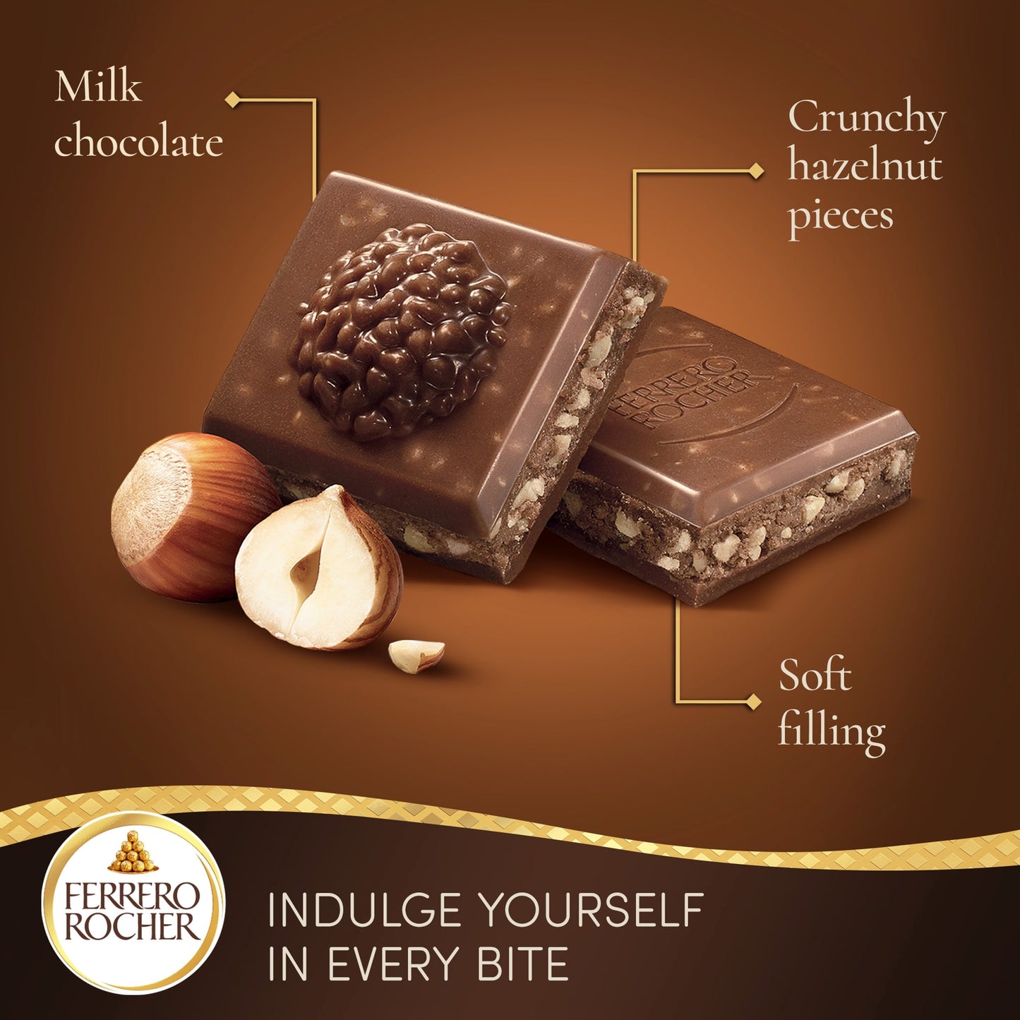 Ferrero Rocher Original Milk Chocolate Bar 90G — image 2
