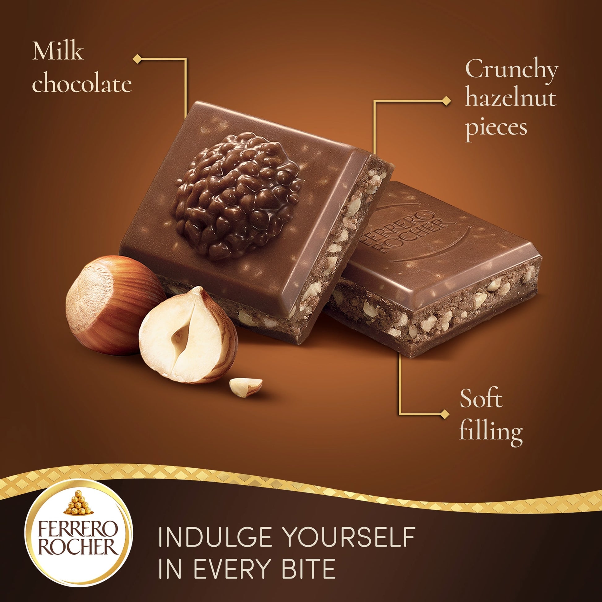 Ferrero Rocher Original Milk Chocolate Bar 90G — image 2