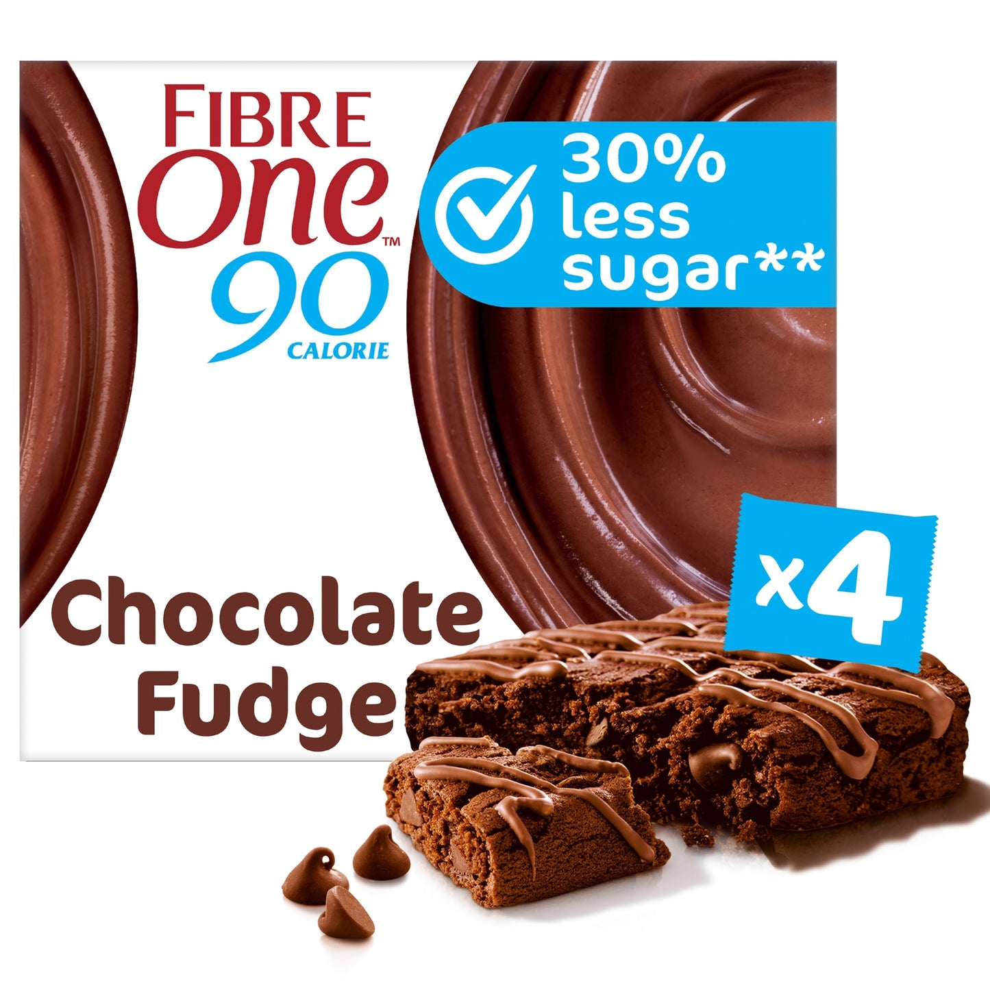 Fibre One 90 Calorie Chocolate Fudge Brownies Snack Bars 4 x 24g — image 1