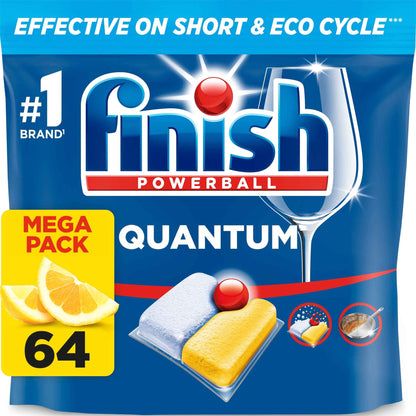 FINISH Quantum All In One Lemon 64s Dishwasher Tablets 665.6g