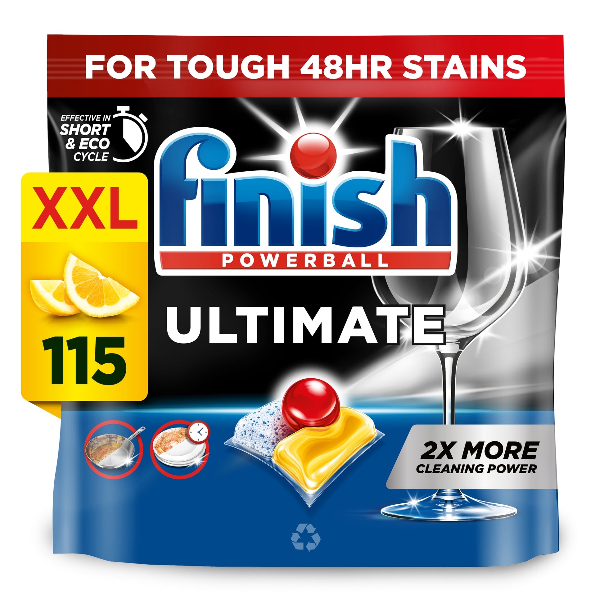 Finish Ultimate All In One 115 Dishwasher Tablets Lemon 1483.5g — image 1