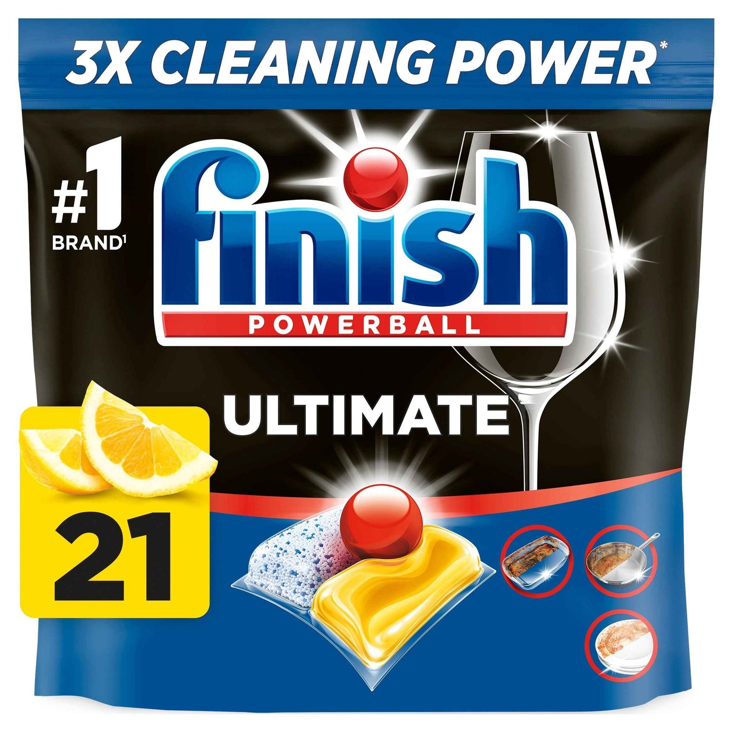 FINISH Ultimate All In One 21 Dishwasher Tablets Lemon 270.9g