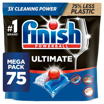 FINISH Ultimate All In One Deep Clean & Shine 75 Dishwasher Tablets